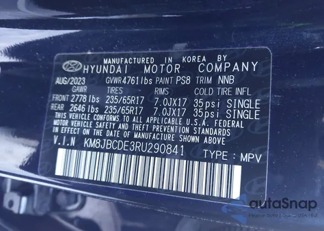 2024 Hyundai Tucson Sel from USA, damaged, VIN KM8JBCDE3RU290841